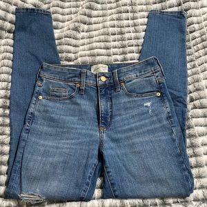 High rise skinny jeans light wash size 0/25